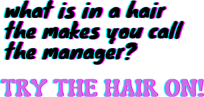 try the hair on text with black and violet text